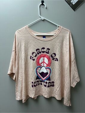 Old Navy Women’s Blush Pink “Force of Nature” Boxy Crop Tee